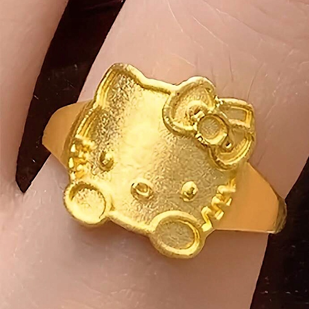 Sanrio Gold-Plated Hello Kitty Adjustable Stainless Steel Ring - Picture 3 of 10